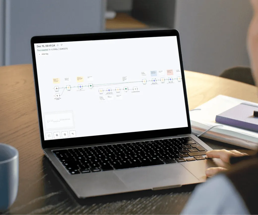 An AI agent handling a process as a workflow from start to finish